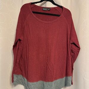 Kersh Red Oversized Sweatshirt with Long Sleeves